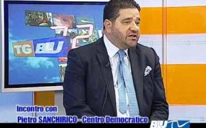 Sanchirico (CD) durante un'intervista a Blu Tv